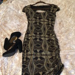 Black and gold dress